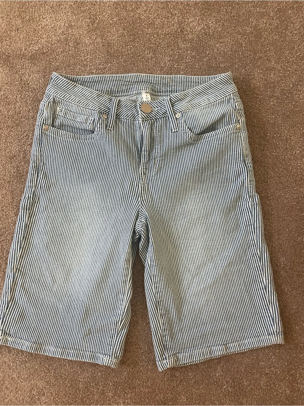 Seven7 women’s Blue and White Striped Bermuda Shorts